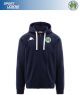 FELPA COTONE CON ZIP LUNGA, CAPPUCCIO E TASCHE